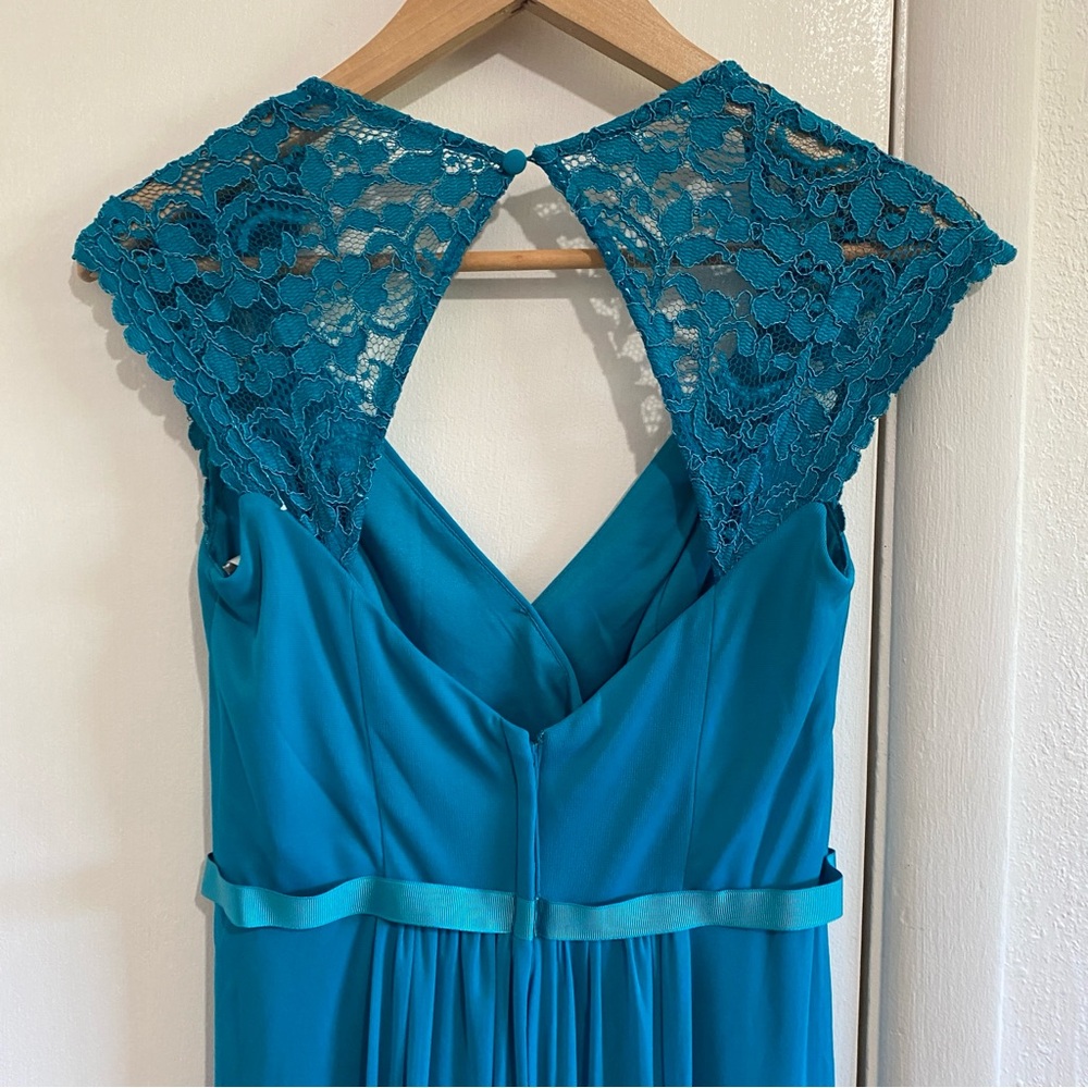 David’s Bridal Gown in Oasis NWT Size 4 Lace Back Maxi Dress Formal Wedding - Picture 5 of 11
